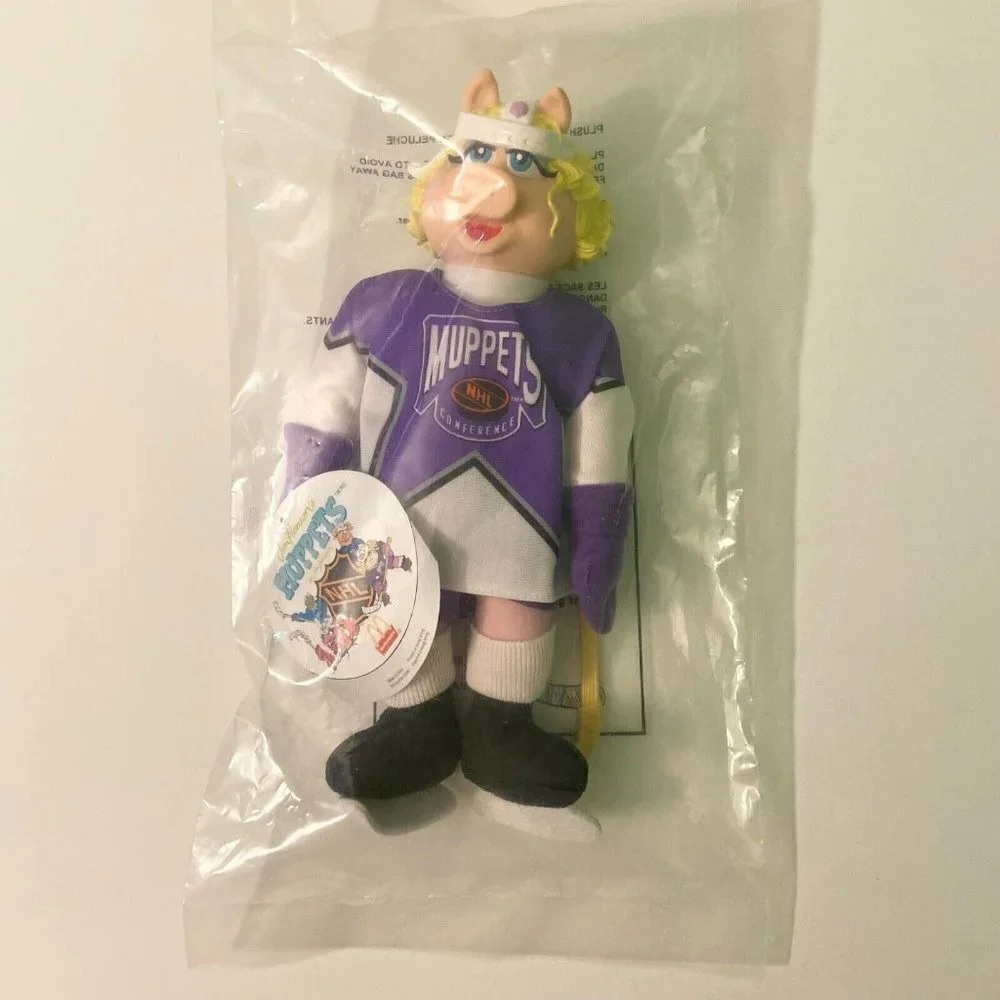 Vintage 1995 McDonalds Toy Miss Piggy Muppets Hockey NHL Plush